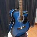 Gomiczom V200 Blue Color Semi Acoustic Guitar with Bag, Plectrums, Belt and Extra String Set