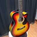 Gomiczom V200 Sunburst Color Semi Acoustic Guitar with Bag, Plectrums, Belt and Extra String Set